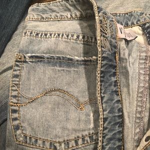 Silver “Ravi” jean mini skirt size 32 waist